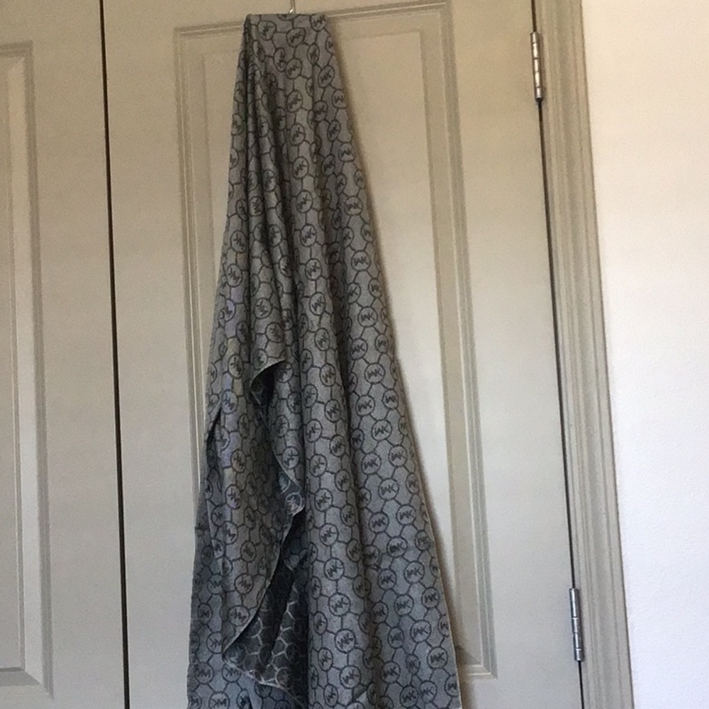 Michael Kors Black and Gray Logo Scarf